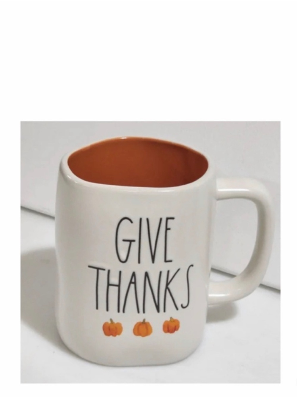NEW Rae Dunn Give Thanks Watercolor Pumpkin Mug